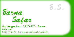 barna safar business card